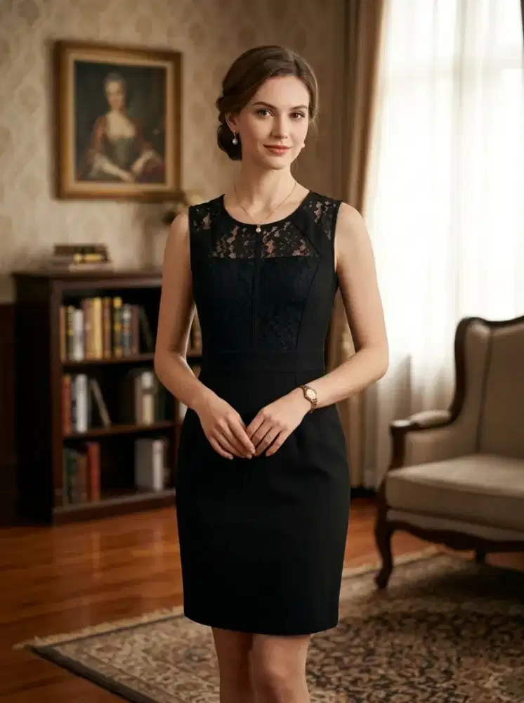 Dress pesta hitam elegan