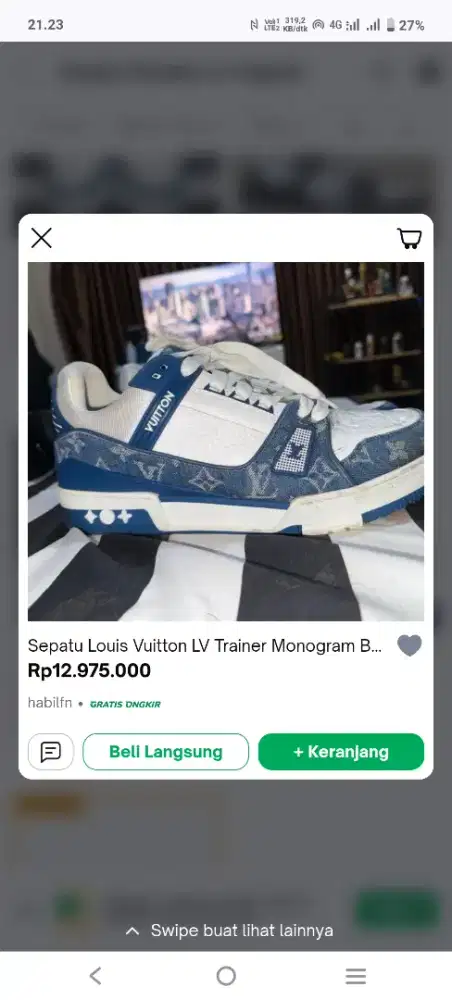 Jual sepatu LV ori
