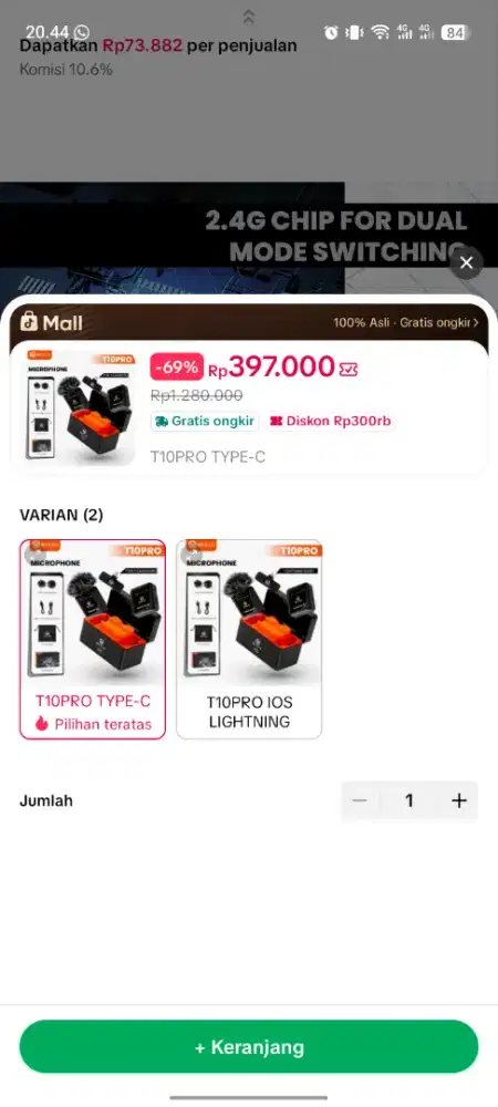 Mixio t10 pro mic wireless
