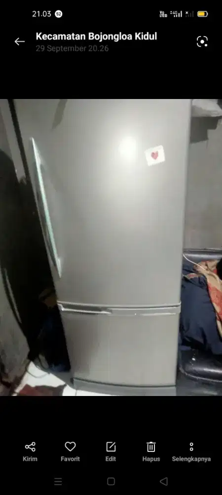 Kulkas lemari es panasonic 2 pintu normal garansi