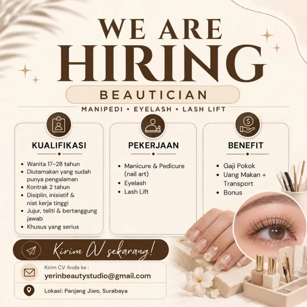 Lowongan Konten Kreator dan Beauty Terapis Nail Art