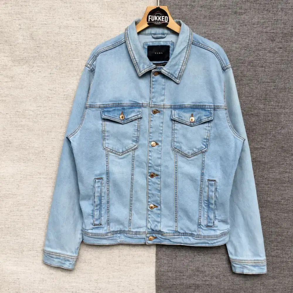 Jacket Denim Zara Mens Washed blue Size 42
