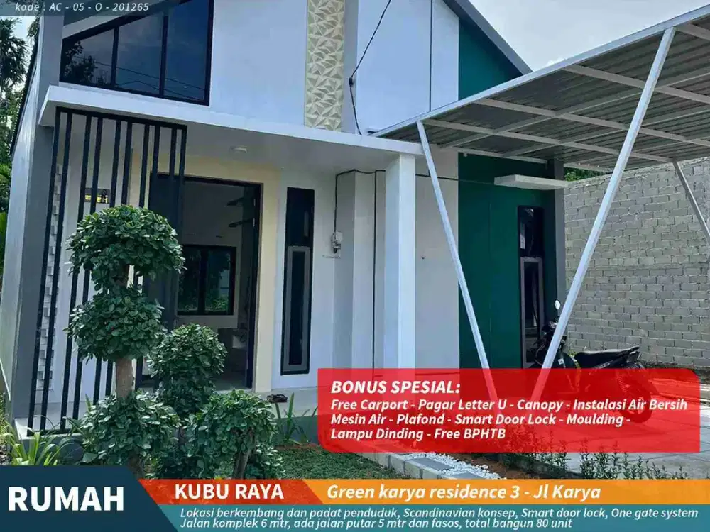 rumah siap huni 440 juta jalan karya ampera kuburaya pontianak