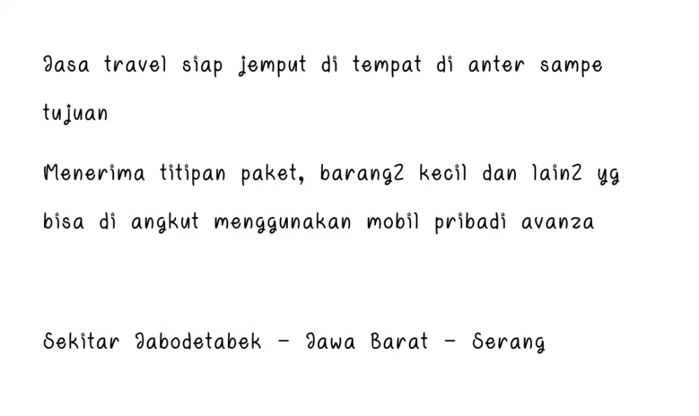 Travel dan Carteran Mobil Termasuk Supir Berpengalaman