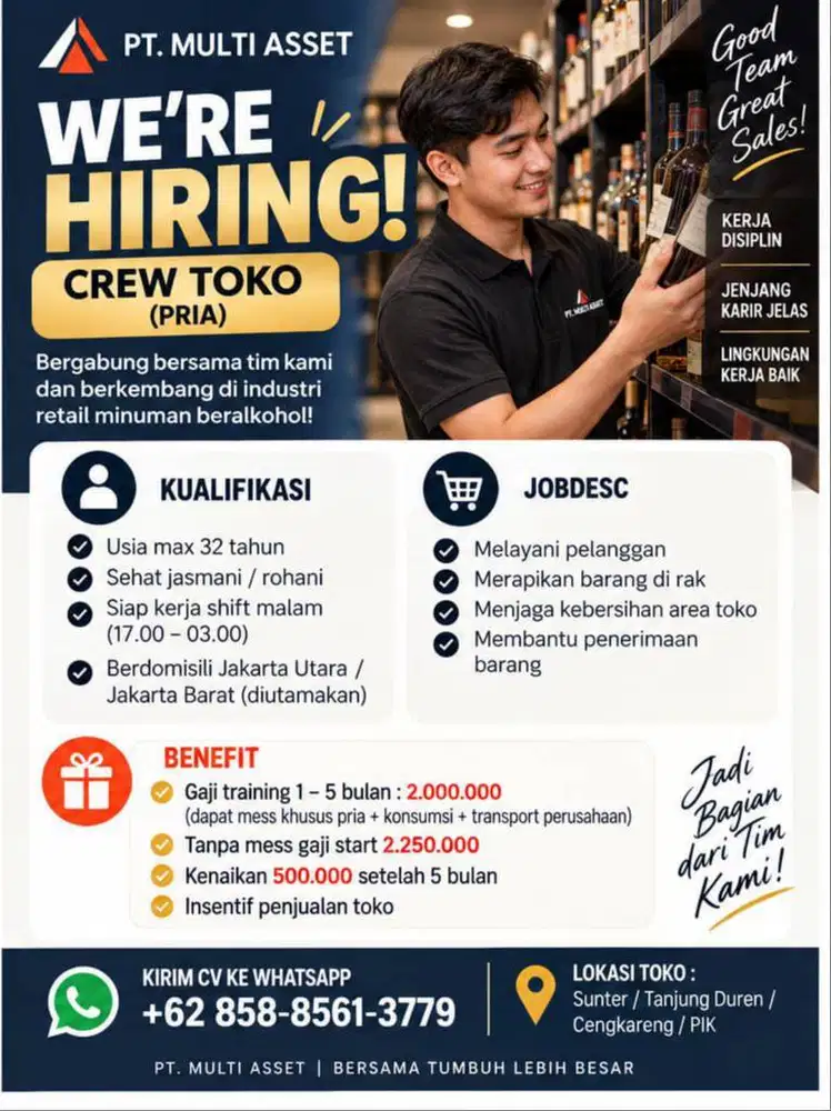 LOWONGAN STAF CREW TOKO