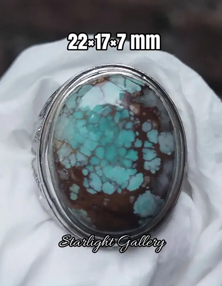 Natural Pirus Persia biru Toska ceplok cantik