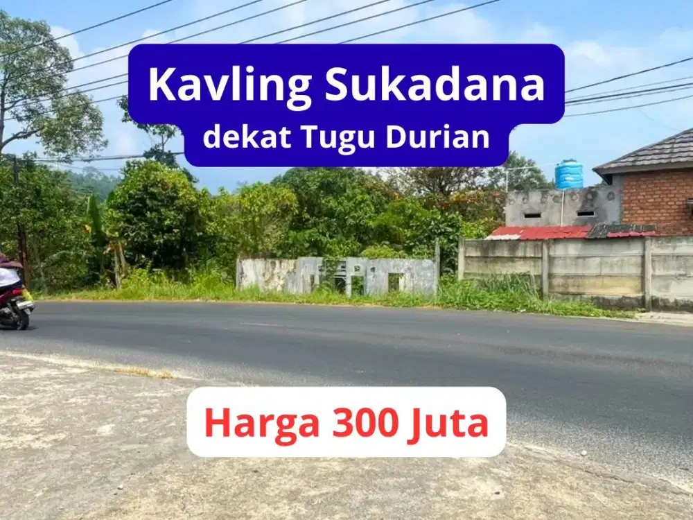Tanah Tanjung karang Barat SHM pinggir jalan sukadanaham