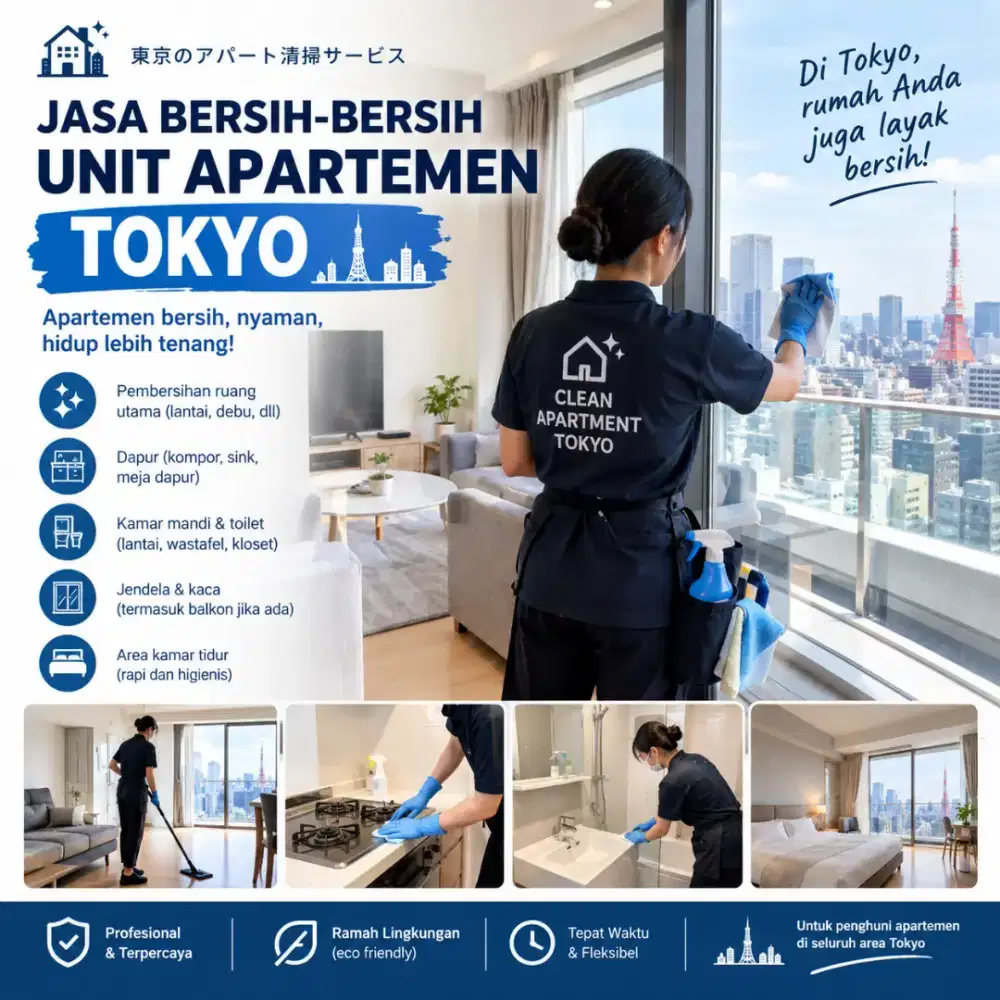 Jasa bersih bersih unit apartemen