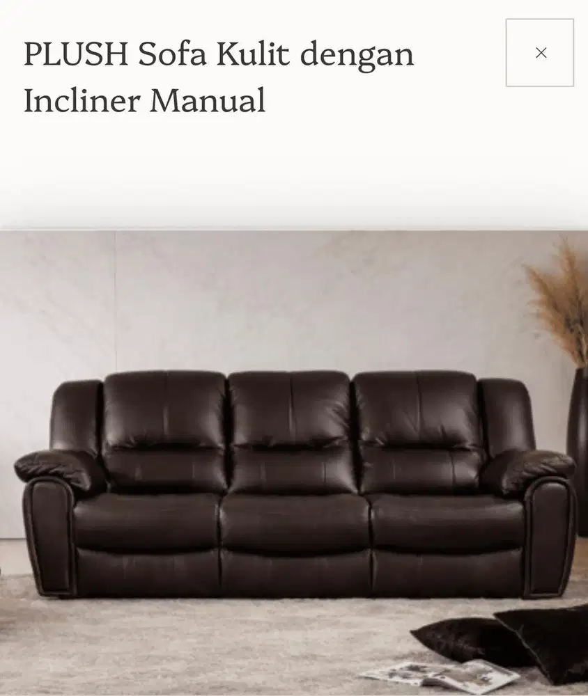 Cellini plush sofa kulit Incliner manual