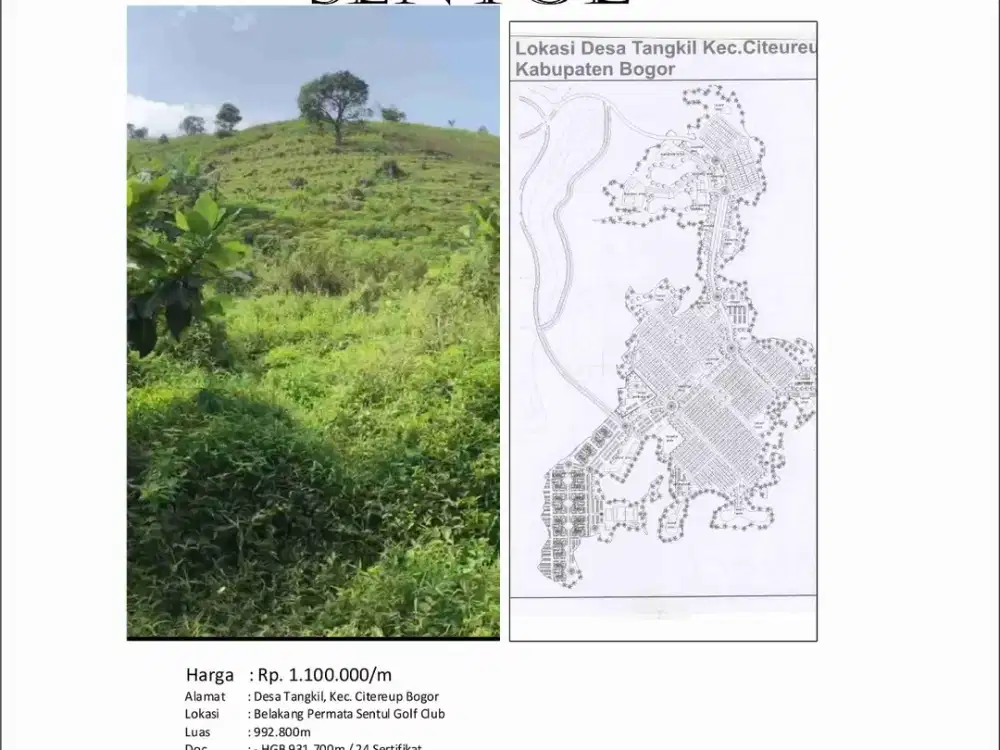Lahan 100 Hektar Siap Bangun di Sentul