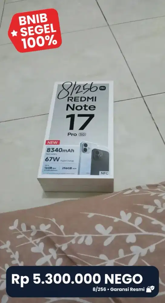 Xiaomi redmi note 17 pro 5G RAM 8/256 GB -Mulus, garansi resmi