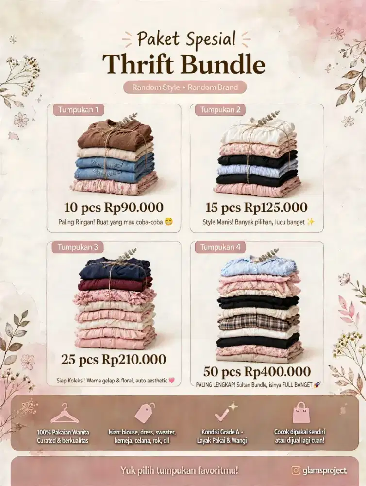 Paket Usaha Thrift bundling bisa milih