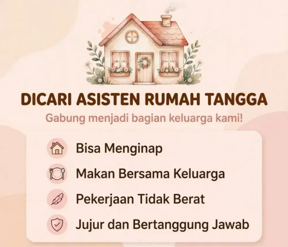 Dicari ART Perempuan