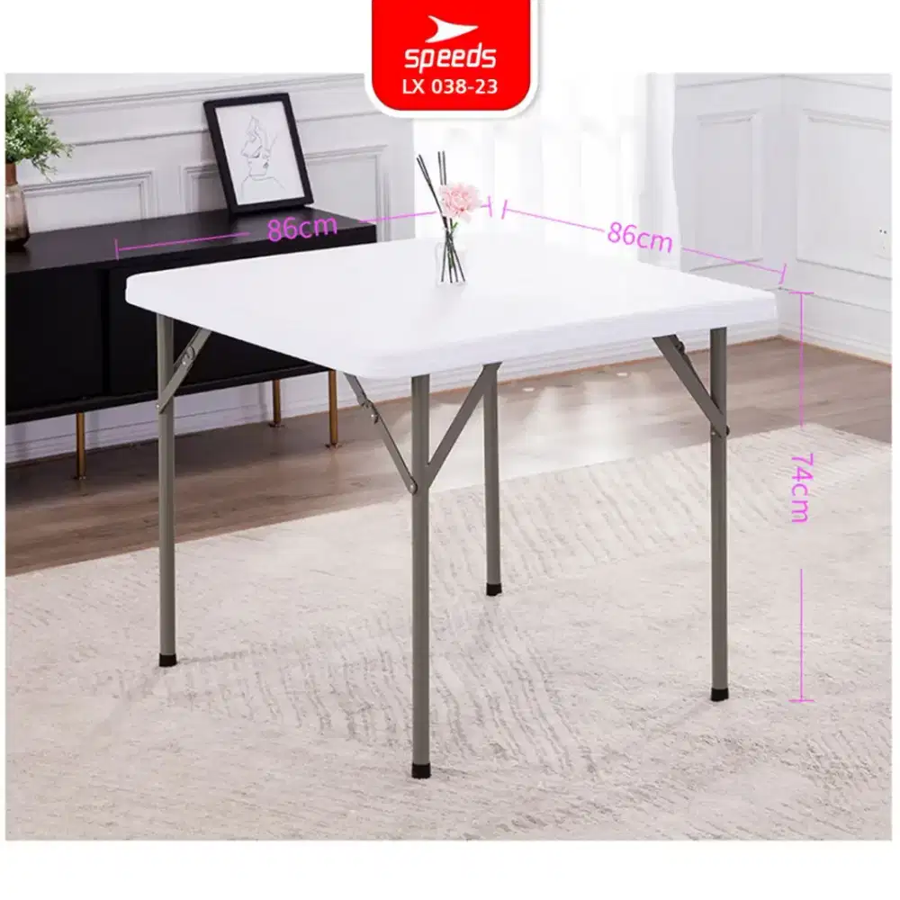ORI SPEEDS Meja Lipat Plastik 86x86x74cm Folding Table HDPE