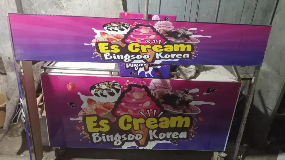 Mesin + grobak es cream bingsoo korea 750 watt
