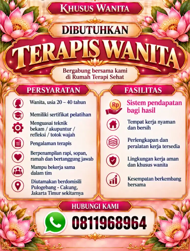 Lowongan terapis wanita