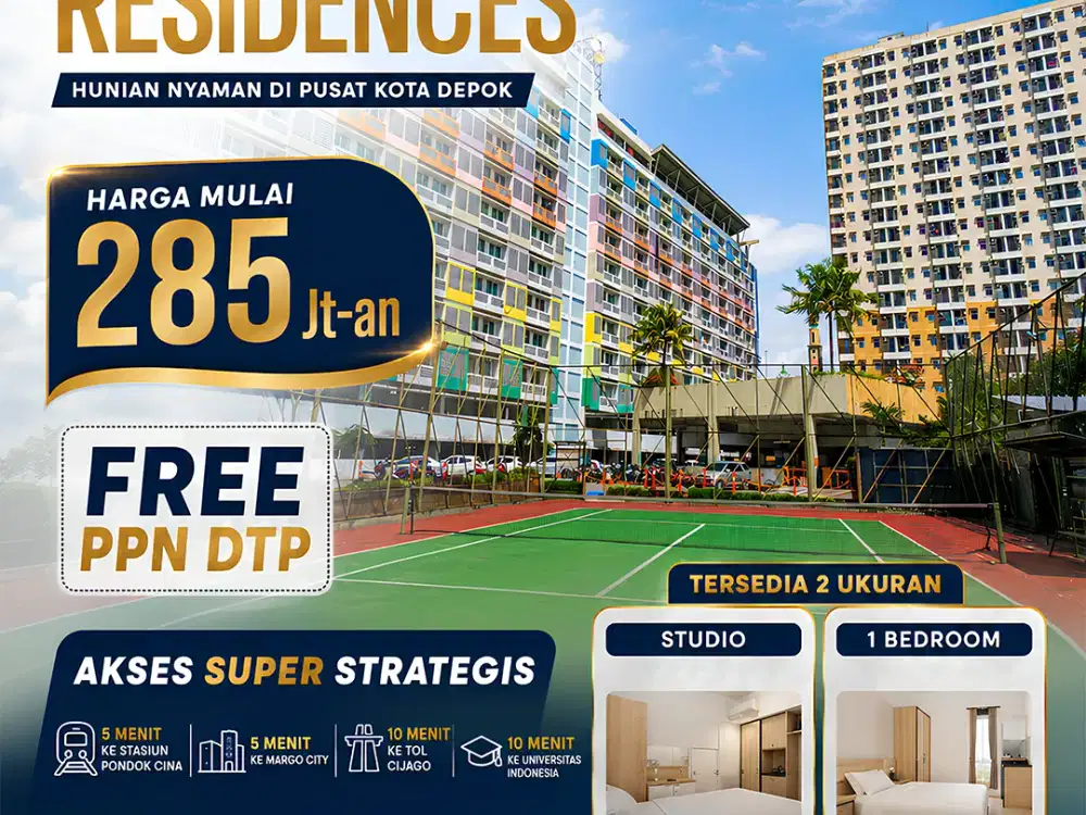 Di jual apartemen studio dan 1 BR di apartemen Margonda Residence strategis. APARTEMEN MARGONDA  RESIDENCE 1 DEPOK 

HARGA PROMO 

Harga unit kosongan 
Hub Hesty