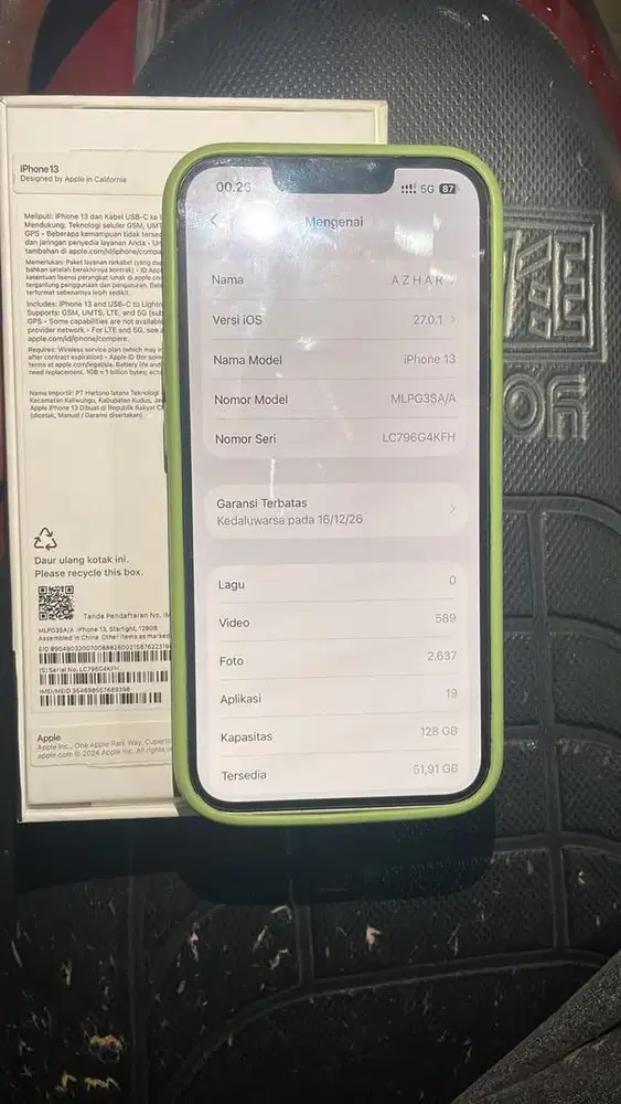 IPHONE 13 128GB IBOX GARANSI ON HB 92