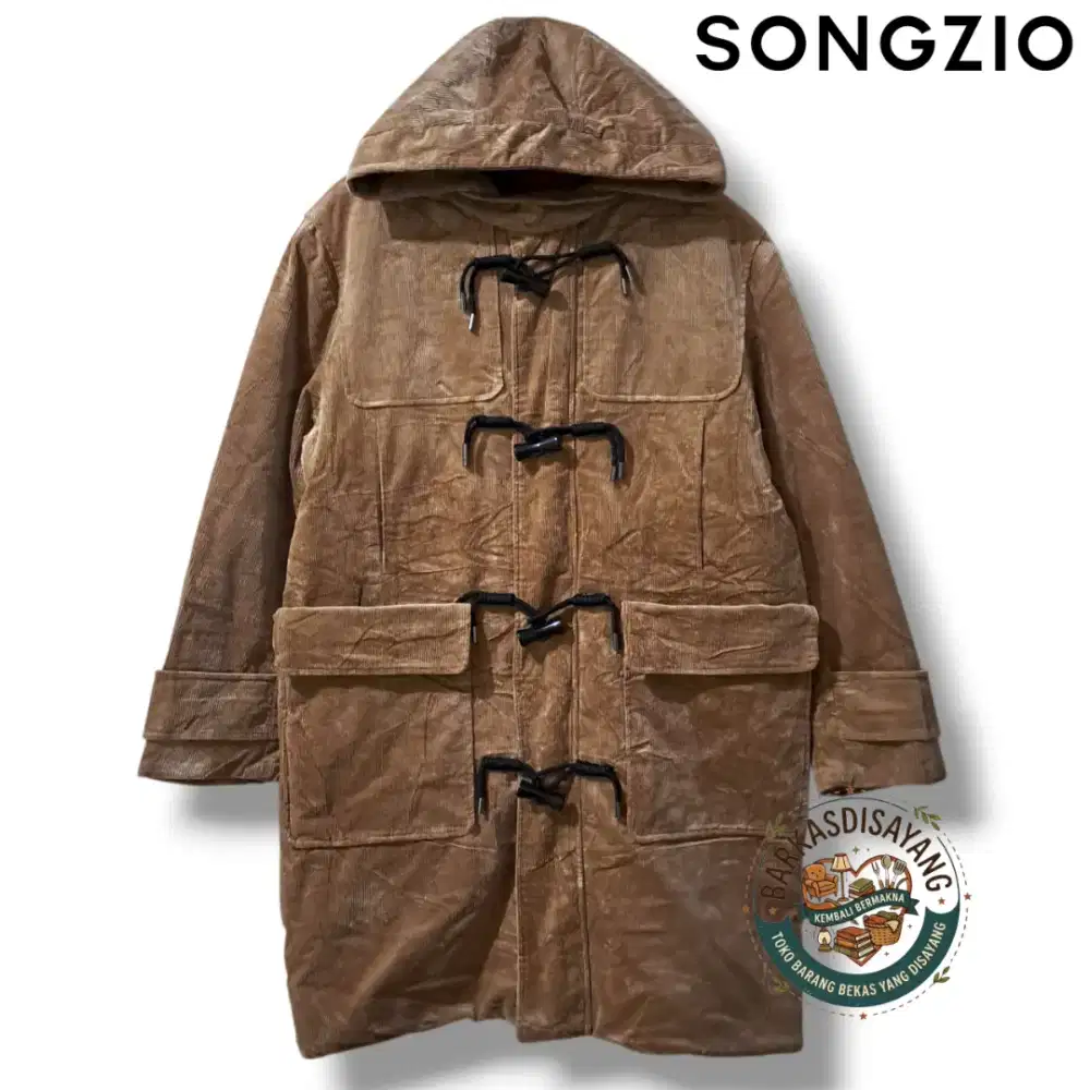 JAKET COAT UNISEX WINTER PUFFER CORDUROY KANCING KIMTAN SIZE XL