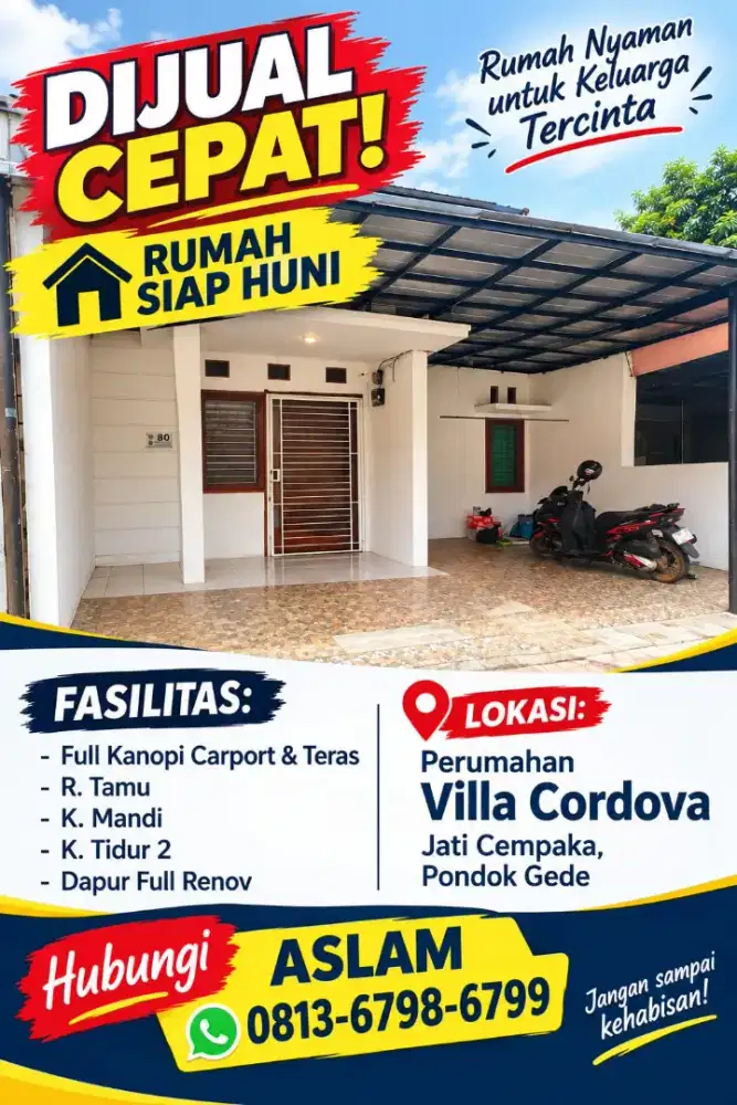 DIJUAL CEPAT RUMAH SIAP HUNI