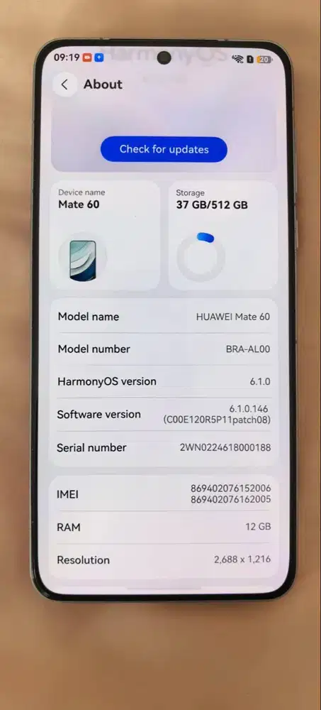 Huawei Mate 60 12/512GB kondisi gress. Cek barang dulu baru deal