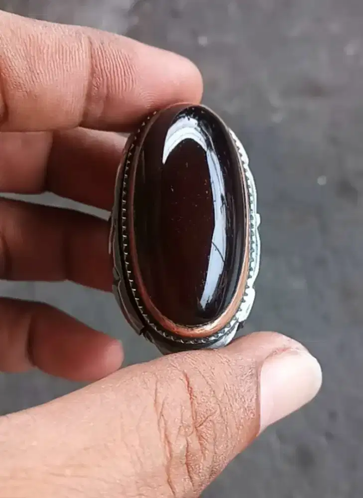 Batu cincin akik yaman wulung jumbo natural
