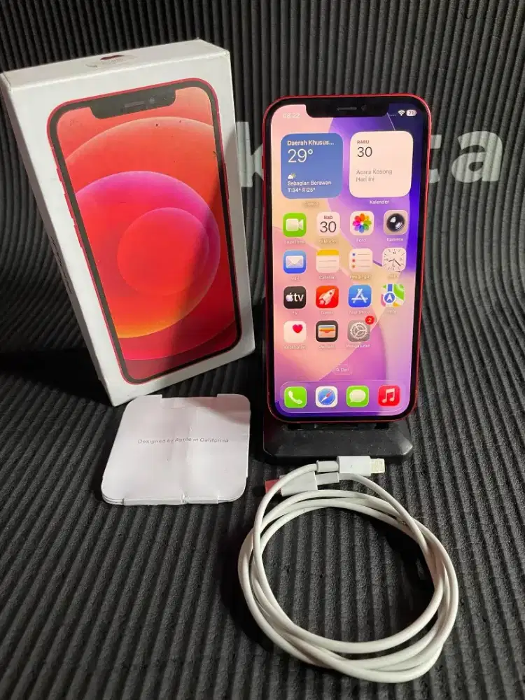 Iphone 12 128gb red inter all operator fullset mulus normal semua