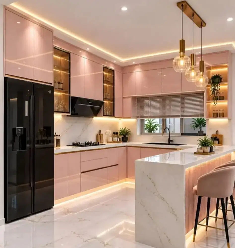 Kitchen Set Pink Glossy