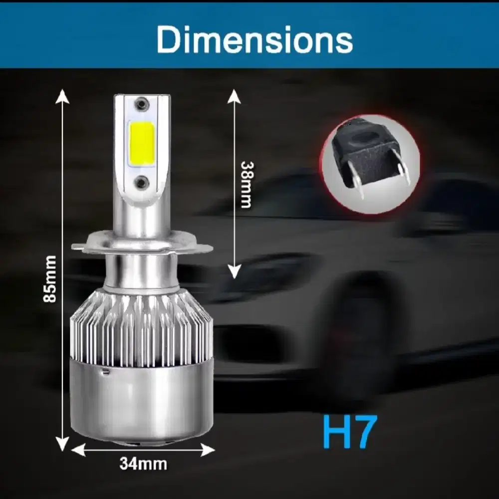 Lampu Led H7 merk C6 1 pasang