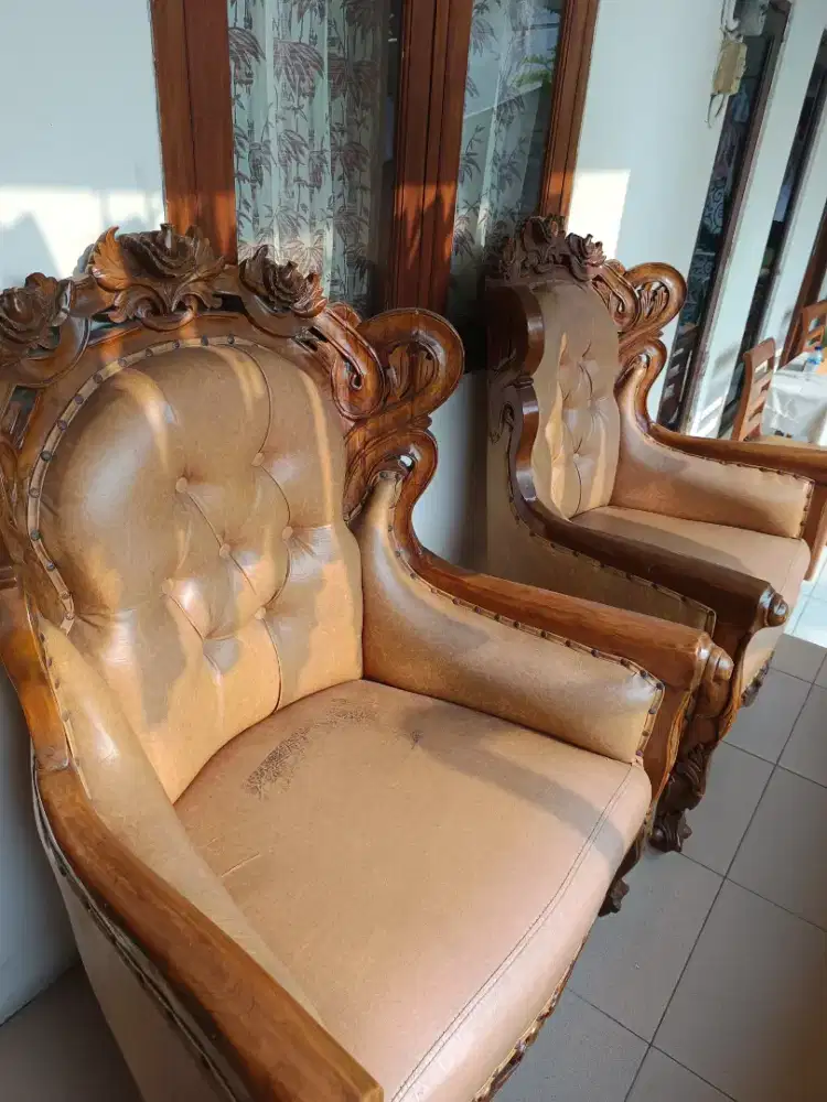 kursi kayu jati 1 set (Second)