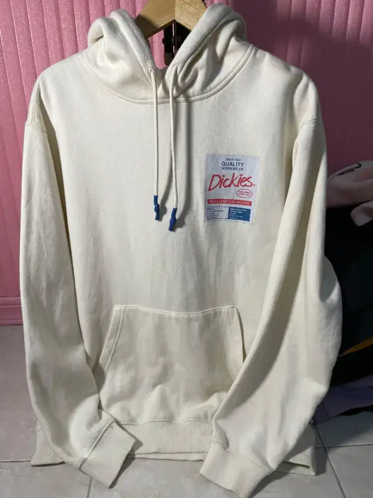 Preloved hoodie merk DICKIES putih lengan panjang