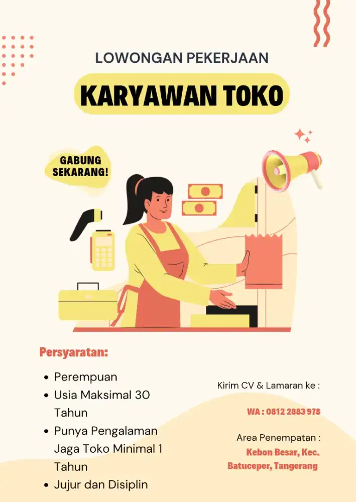 LOWONGAN KERJA KARYAWAN TOKO
