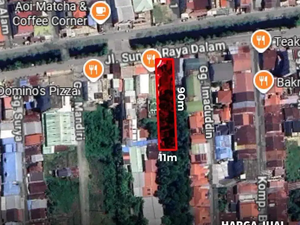 Dijual Tanah Jl. Sungai Raya Dalam