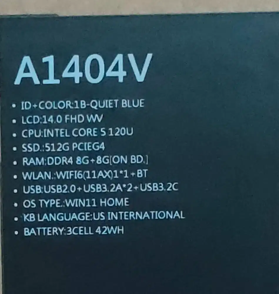 DIJUAL LAPTOP ASUS VIVOBOOK 14 SECOND LIKE NEW - GARANSI PANJANG 2027