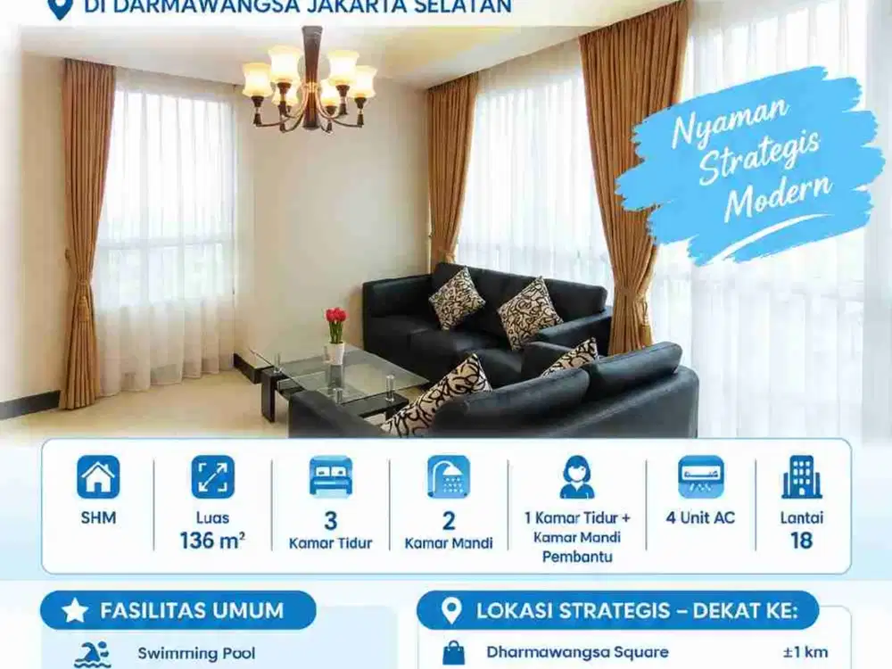 DISEWAKAN APARTEMEN ESSENCE DARMAWANGSA DI DARMAWANGSA JAKARTA SELATAN