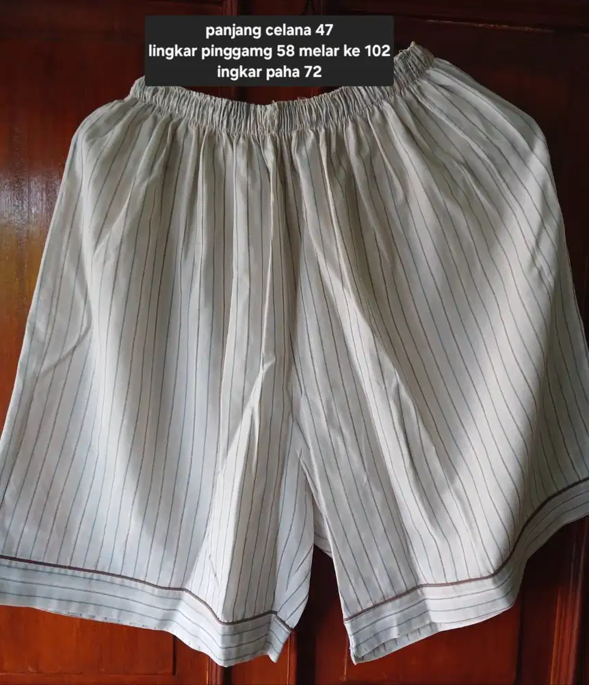 Celana piyama pendek katun