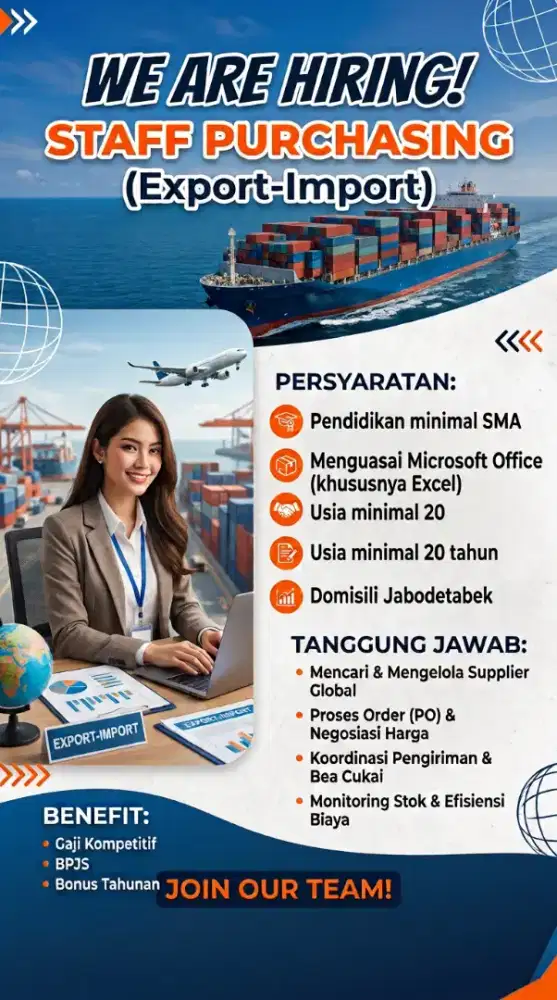 Dibutuhkan segera staff purchasing