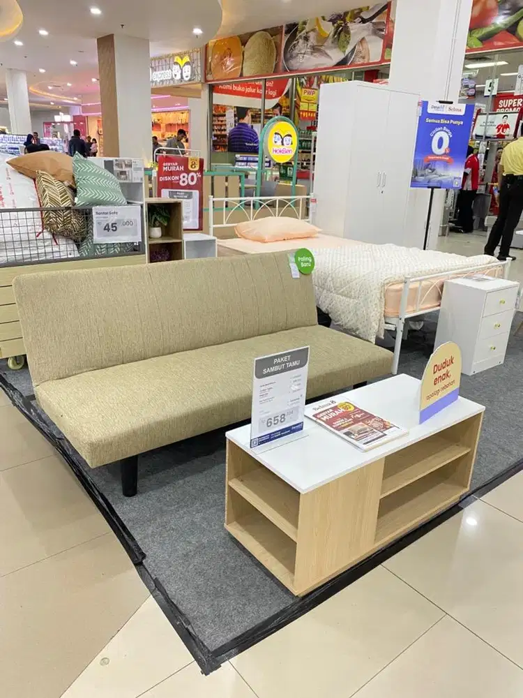 Paket Sofa Bed dan Meja