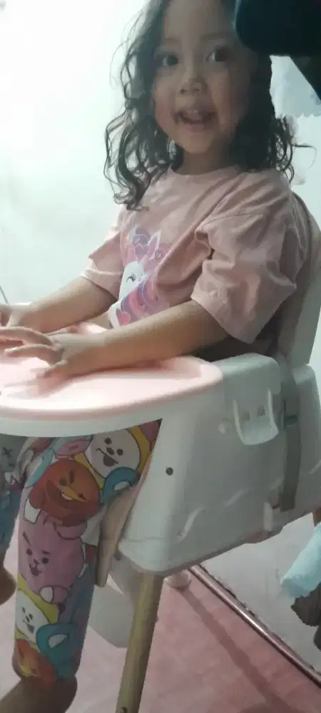Kursi makan sugar baby multi fungsi 6 in 1 pink