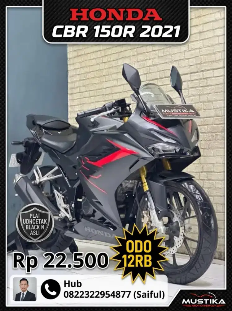 Perfect Condition!!Honda CBR 150R 2021 N Asli Odo12rb Mulus-Mustika