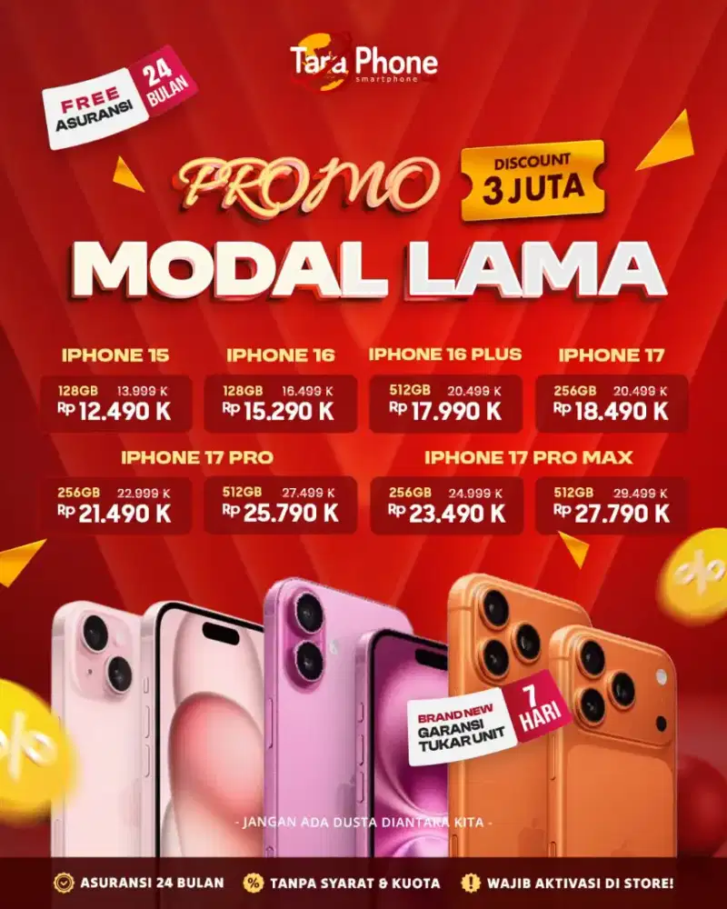 Ready iphone 15 ,16 & 17 series Promoo cicilan tanpa DP
