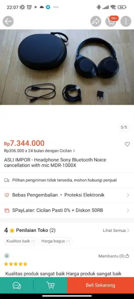 Asli import Headphone Sony Bluetooth Noice cancellation with mic