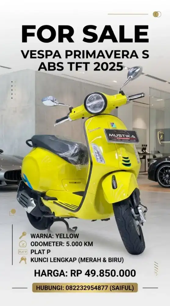 Odo 5rb Istimewa!!Vespa Primavera S ABS Spido TFT 2025 Mulus-Mustika