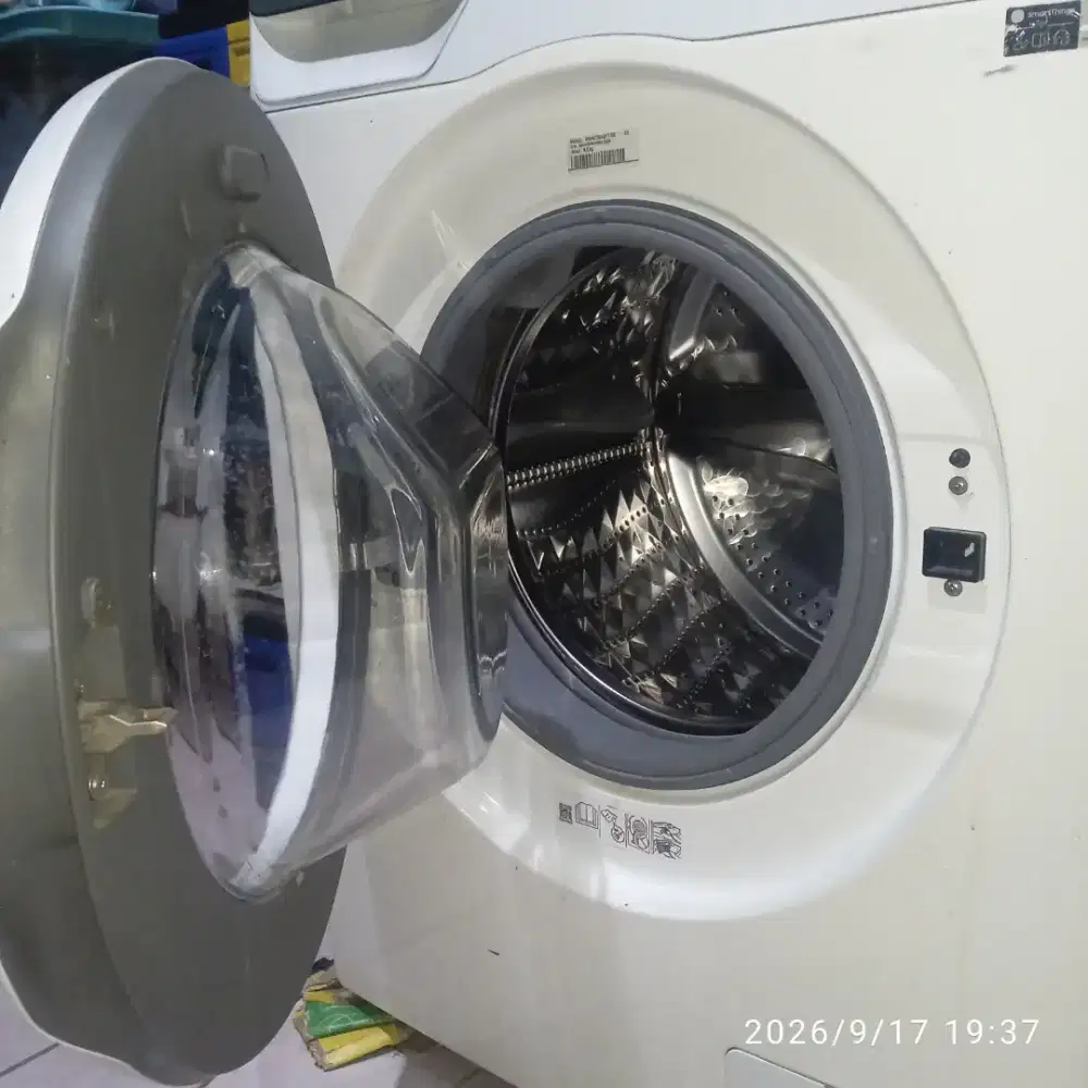 mesin cuci satu tabung merek Samsung kapasitas 9kg front loading