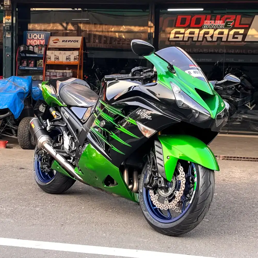 KAWASAKI ZX14 R OHLINS HIJAU 2013 KONDISI MULUS