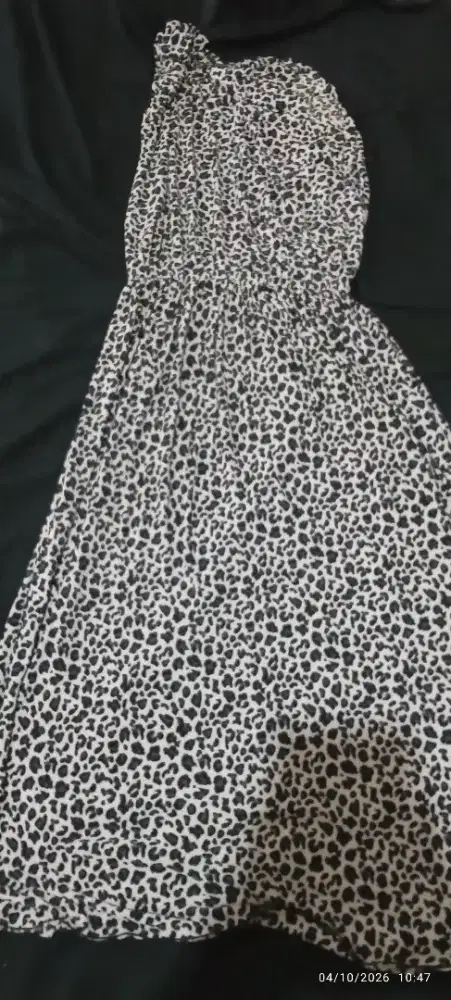 Long Dress Kemben Motif Leopard Macan Cantik Ukuran Fit to L