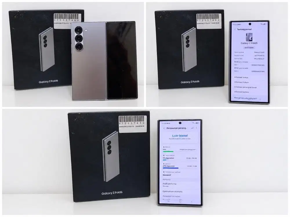 Second Galaxy Z Fold 6 Minus Lcd Layar Lebar Pecah 12/256 Sein