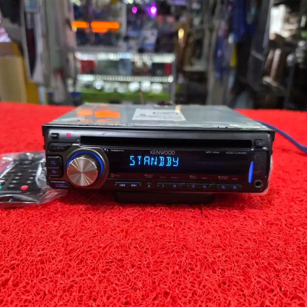 Head Unit Single Din KENWOOD KDC-U446 USB CD sudah dipasang Bluetooth