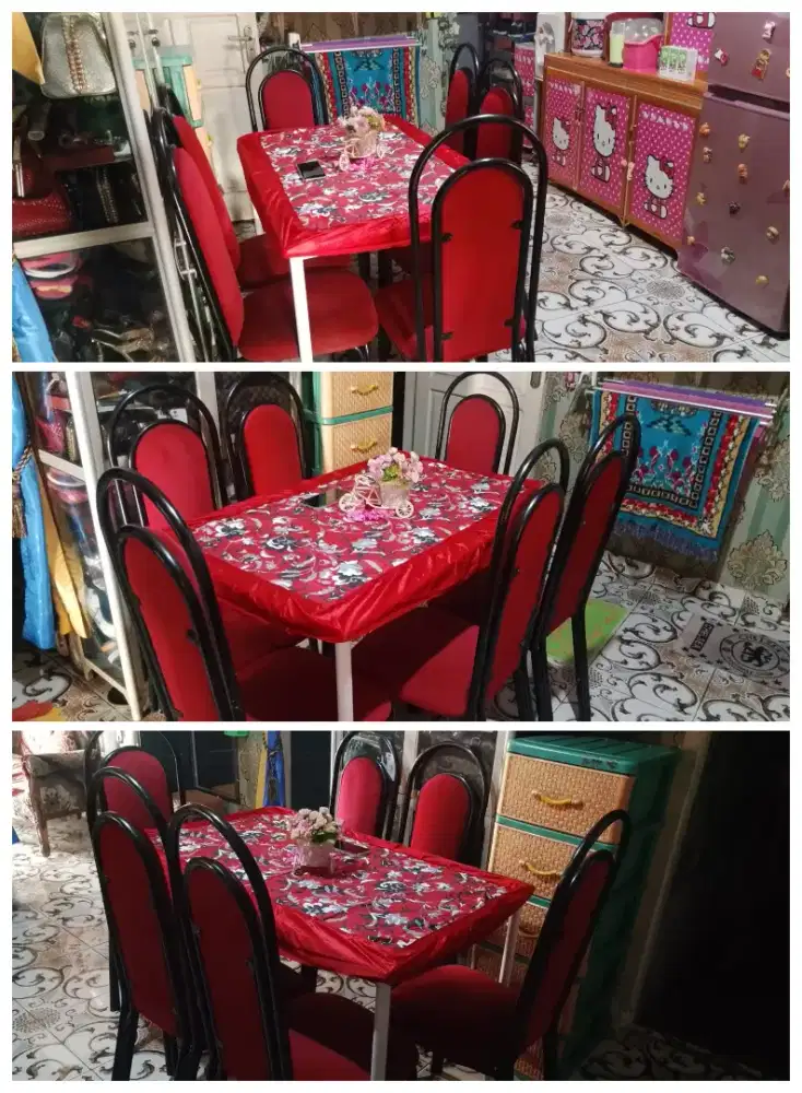 Meja makan 6 kursi