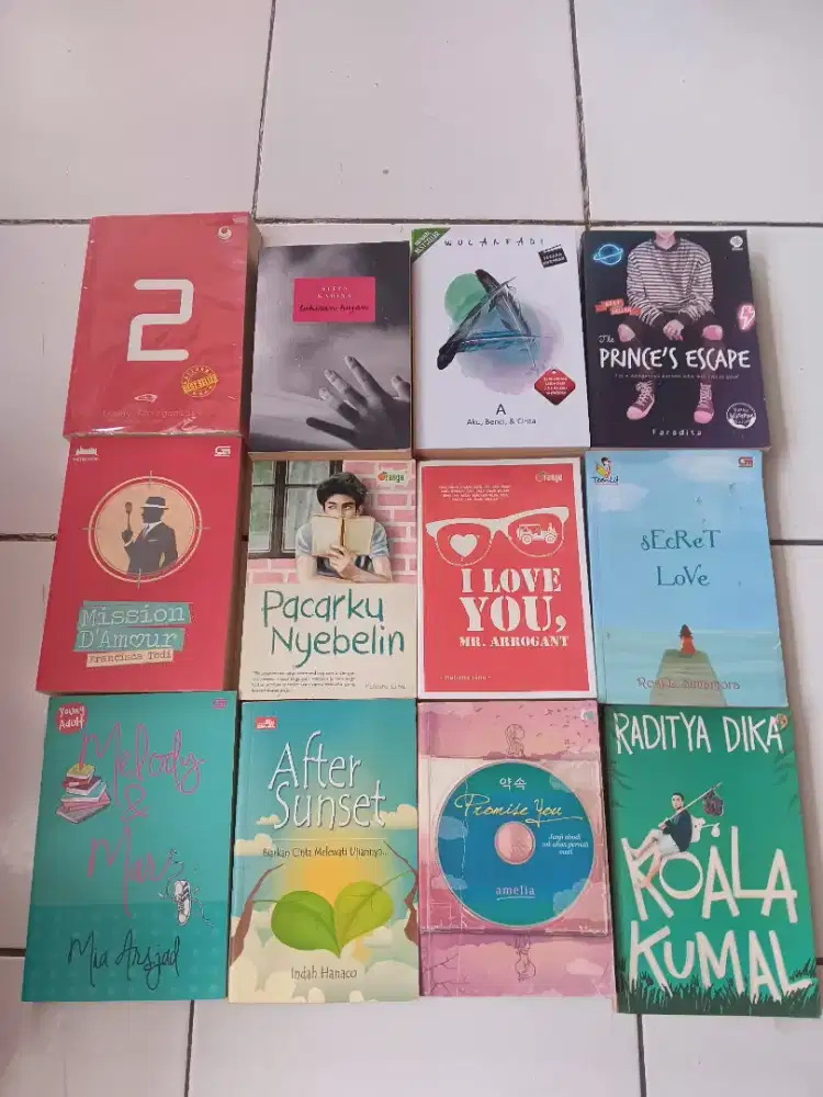 Buku novel campur borongan 12pc